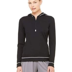 Alo Yoga Black 1/2 Zip Long Sleeve Hoodie Size XL